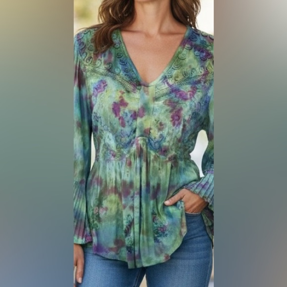 NWOT Tie Dye bohemian top handmade from PA Ren Fest